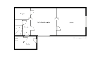 Půdorys - přízemí - Prodej domu 76 m², Vlašim