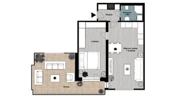 Pronájem bytu 2+kk v osobním vlastnictví 52 m², Kolín
