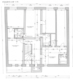 Půdorys prvního patra - Prodej domu 414 m², Březnice