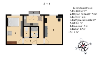 Pronájem bytu 2+1 v osobním vlastnictví 50 m², Praha 5 - Radotín