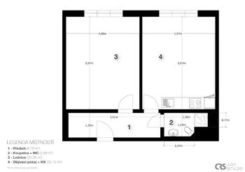 Prodej bytu 2+kk v osobním vlastnictví 51 m², Praha 10 - Záběhlice