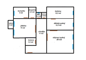 Prodej bytu 4+1 v osobním vlastnictví 106 m², Chrudim