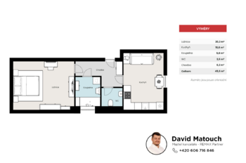 Pronájem bytu 2+kk v osobním vlastnictví 50 m², Praha 4 - Nusle
