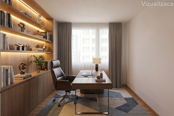 pokoj 1 vizualizace - Prodej bytu 3+kk v osobním vlastnictví 88 m², Benešov