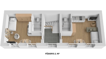 půdorys - Pronájem bytu 1+kk v osobním vlastnictví 20 m², Úpice