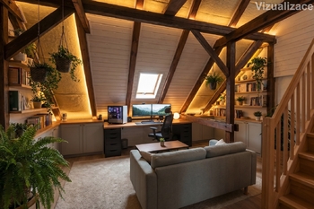 Půda vizualizace - Prodej domu 221 m², Praha 6 - Řepy