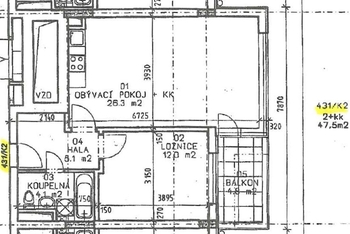 Prodej bytu 2+kk v osobním vlastnictví 48 m², Praha 5 - Hlubočepy