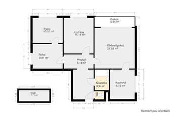 Prodej bytu 4+1 v osobním vlastnictví 80 m², Pernarec