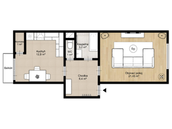 Prodej bytu 1+1 v osobním vlastnictví 46 m², Brno