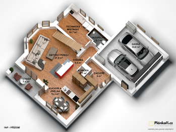 1.np - Prodej domu 181 m², Praha 9 - Újezd nad Lesy