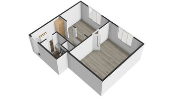 půdorys - Pronájem bytu 2+kk v osobním vlastnictví 35 m², Kaznějov