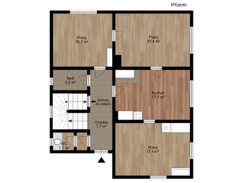 Orientační plánek přízemí - Prodej domu 125 m², Kadov