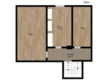 Orientační plánek podkroví - Prodej domu 125 m², Kadov