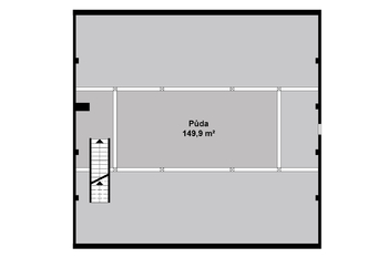 Orientační půdorys patra - Prodej zemědělského objektu 236 m², Vilémov