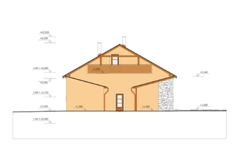 Řez stavbou z dokumentace k rekonstrukci - Prodej zemědělského objektu 236 m², Vilémov