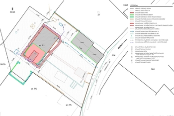 Pozemek a sítě z dokumentace k rekonstrukci - Prodej zemědělského objektu 236 m², Vilémov