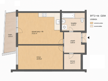 Pronájem bytu 2+kk v osobním vlastnictví 53 m², Praha 5 - Stodůlky