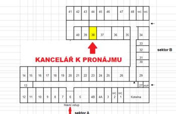 Pronájem kancelářských prostor 16 m², Hradec Králové