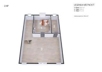 Půdorys půda - Prodej chaty / chalupy 97 m², Semily