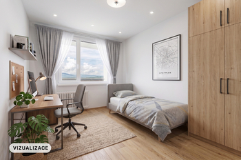 Vizualizace pokoje č. 3 - Prodej bytu 3+1 v osobním vlastnictví 70 m², Most
