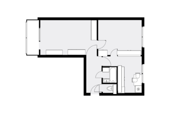 Plánek bytu - Pronájem bytu 2+1 v družstevním vlastnictví 53 m², Praha 6 - Břevnov