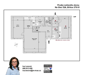 orientační půdorys 1.NP - Prodej domu 196 m², Třeboň