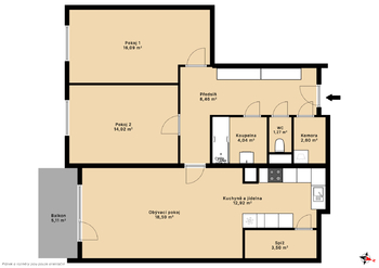 Prodej bytu 3+kk v osobním vlastnictví 91 m², Praha 4 - Újezd u Průhonic