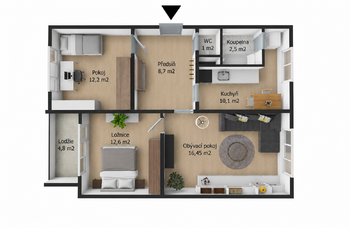 Prodej bytu 3+1 v osobním vlastnictví 66 m², Aš