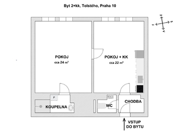 Pronájem bytu 2+kk v osobním vlastnictví 57 m², Praha 10 - Vršovice