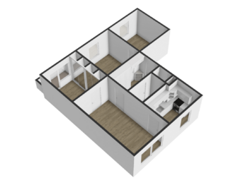Byt 4+1 v Blatné – půdorys - Prodej bytu 4+1 v osobním vlastnictví 74 m², Blatná