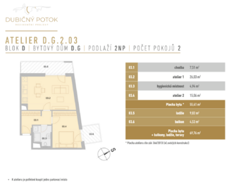 Prodej bytu 2+kk v osobním vlastnictví 55 m², České Budějovice