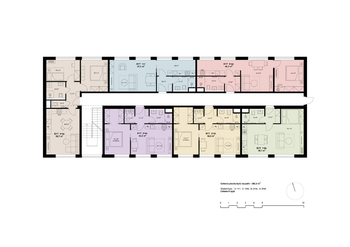 navržené dispoziční řešení - patro - Prodej nájemního domu 778 m², Horažďovice