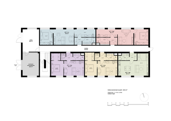 navržené dispoziční řešení - přízemí - Prodej nájemního domu 778 m², Horažďovice