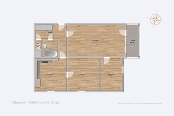 Pronájem bytu 3+1 v osobním vlastnictví 64 m², Pelhřimov