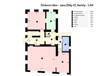 půdorys přízemí - Prodej domu 416 m², Semily