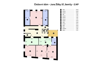půdorys 1. patra - Prodej domu 416 m², Semily