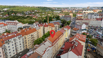 vyznačení budovy - Pronájem bytu 2+1 v osobním vlastnictví 70 m², Praha 8 - Libeň