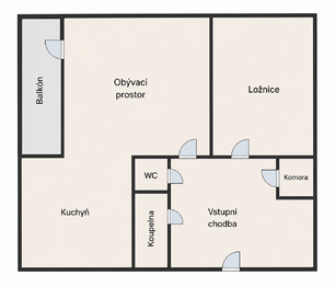 Prodej bytu 2+1 v osobním vlastnictví 49 m², Jihlava