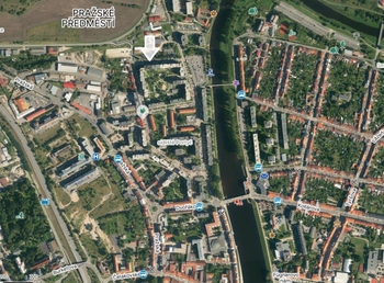 Orientační mapa - Pronájem bytu 2+kk v osobním vlastnictví 42 m², Písek