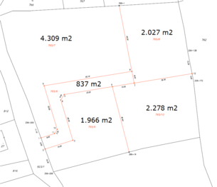 výměry - Prodej pozemku 2278 m², Lazsko