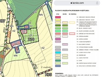 územní plán - Prodej pozemku 2278 m², Lazsko