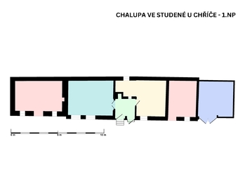 půdorys přízemí - Prodej chaty / chalupy 68 m², Studená