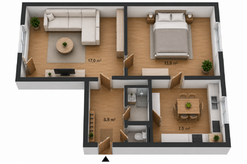 Prodej bytu 2+1 v osobním vlastnictví 56 m², Aš