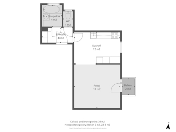 Pronájem bytu 1+kk v osobním vlastnictví 37 m², Nehvizdy