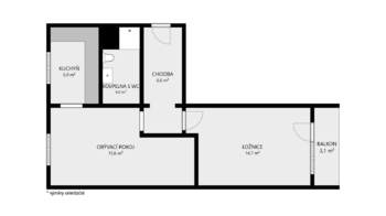Prodej elegantního a kompletně vybaveného bytu 2+1 s balkonem, 59 m², Cihlářská čtvrť, Hodonín - Prodej bytu 2+1 v osobním vlastnictví 59 m², Hodonín