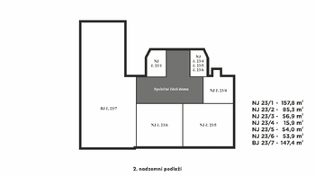 2. nadzemní podlaží - Prodej restaurace 890 m², Kuřim