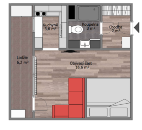 Pronájem bytu 1+kk v osobním vlastnictví 32 m², Praha 4 - Michle