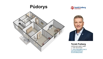 Půdorys - Pronájem bytu 3+1 v osobním vlastnictví 67 m², Písek