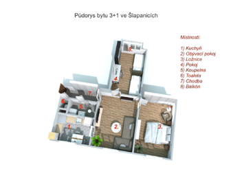 Prodej bytu 3+1 v osobním vlastnictví 69 m², Šlapanice
