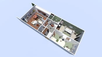 Půdorys bytu  - Prodej bytu 3+1 v osobním vlastnictví 70 m², Praha 5 - Stodůlky